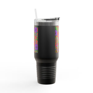 Midnight Flower Coral Insulated Travel Mug - 40oz - Perfect for Outdoor Adventures