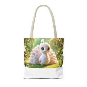 Baby White Peacock/White Trio Tote Bag - 3 Sizes