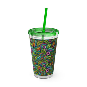 Tropical Tumbler with Straw | 16 oz.: Rainforest Blooms