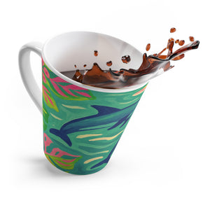 White Latte Mug - Jumping Dolphins