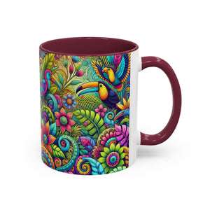Accent Color Coffee Mug, Many Colors - 11oz & 15oz / Rainforest Music