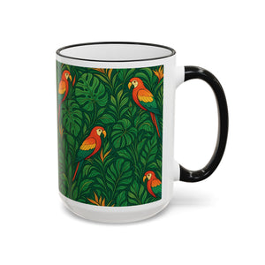 Accent Rim & Handle Coffee Mug, Religious ~ Our Lady of Perpetual Help, Monsteras