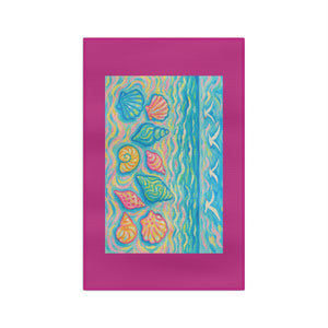 Tropical Microfiber Coffee/Tea Towel – Coastal Seashell Glow, Pink