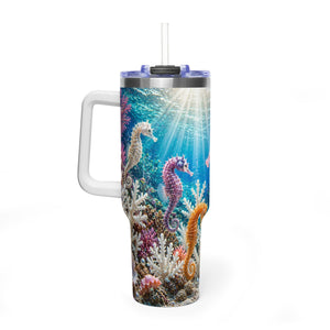 40oz Seahorse Ocean Tumbler — Vacuum Insulated Travel Mug