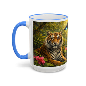 Accent Rim & Handle Mug — UFO & Tiger