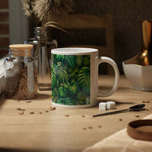 20oz Jumbo Mug — Lush Monstera & Tropical Leaves
