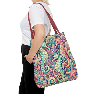 Seahorse Trio Tote Bag, Retro- 3 Sizes