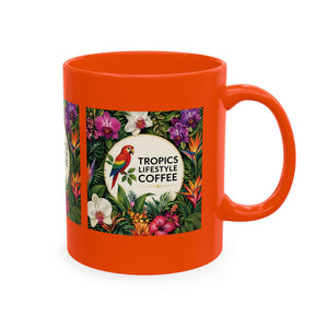 Tropical Coffee Mug, 11 oz — Ceramic Tropics Lifestyle Coffee Colorful Logo