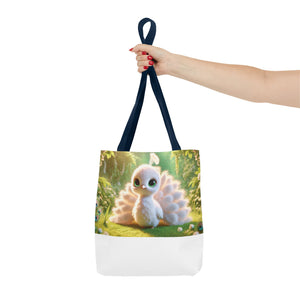 Baby White Peacock/White Trio Tote Bag - 3 Sizes