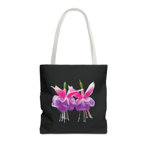 Tropical Real Two Fuchsias/Black Tote Bag - 3 Sizes