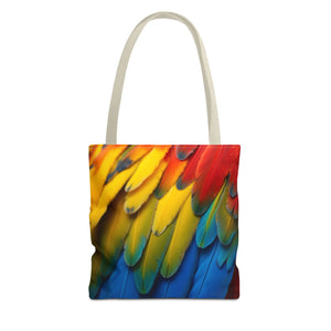 Tropical Macaw Parrot Feathers Tote Bag - Colorful Design, 3 Sizes
