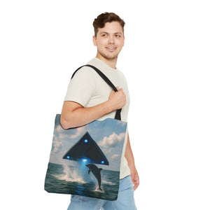 UFO and Dolphiin Tote Bag - 3 Sizes