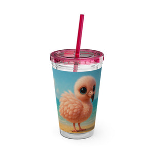 Tropical Tumbler with Straw | 16 oz: Baby Flamingo