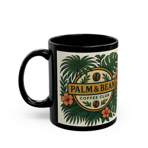 Black Coffee Mug - Palm & Bean Coffee Cub