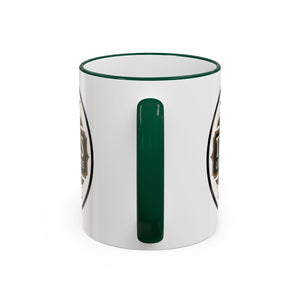 Accent Rim & Handle Coffee Mug — Tropics Lifestyle Coffee Pearl/Palm Logo