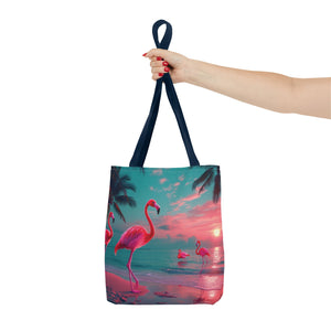 Neon Flamingos at Night Tote Bag - 3 Sizes