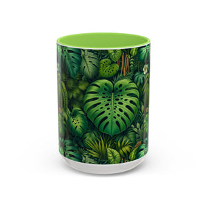 Accent Color Coffee Mug, Many Colors - 11oz & 15oz / Rainforest Greenery