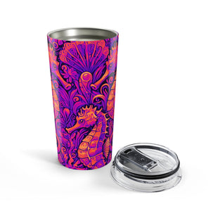20oz Tumbler — Neon Pop Seahorse Trio Travel Mug