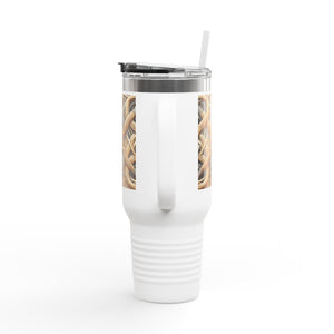 Insulated Travel Mug, 40oz / Beach Wicker - Perfect for Outdoor Adventures