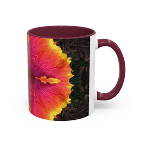 Colorful Mugs (11oz, 15oz), Hibiscus Kaleidoscope #1