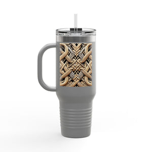 Insulated Travel Mug, 40oz / Beach Wicker - Perfect for Outdoor Adventures