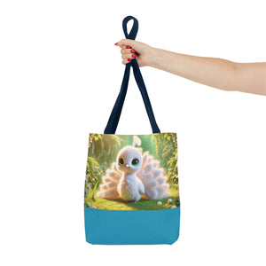 Baby White Peacock Trio Tote Bag - 3 Sizes