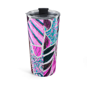 20oz Tumbler — Pink Leaf Amazon Whimsy Insulated Travel Cup