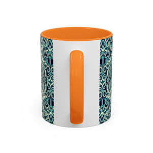 Accent Color Coffee Mug, Many Colors - 11oz & 15oz / Twisted Aqua Octopus