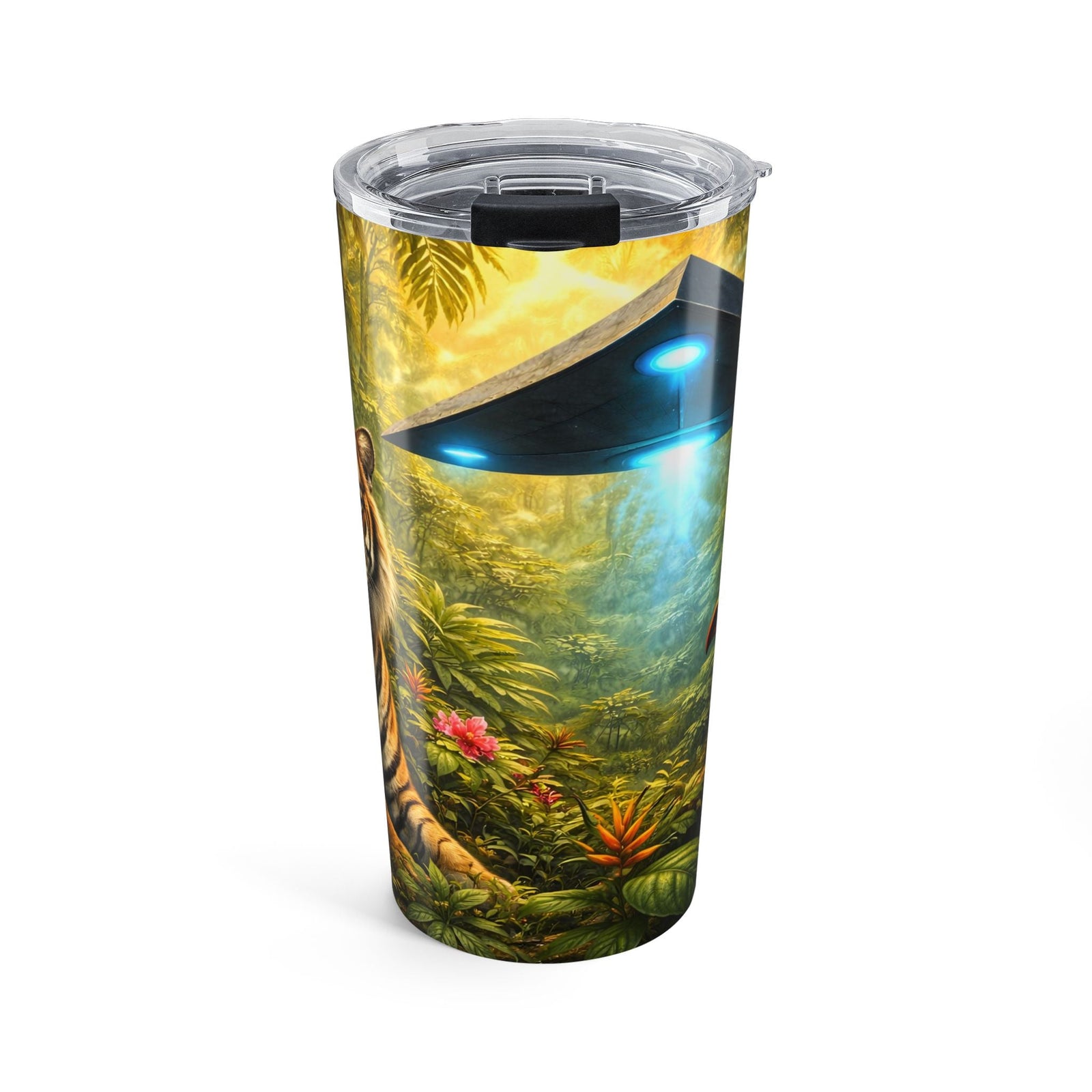20 oz Alien Tumbler — UFO & Jungle Insulated Coffee Travel Cup - Tropics Lifestyle Coffee