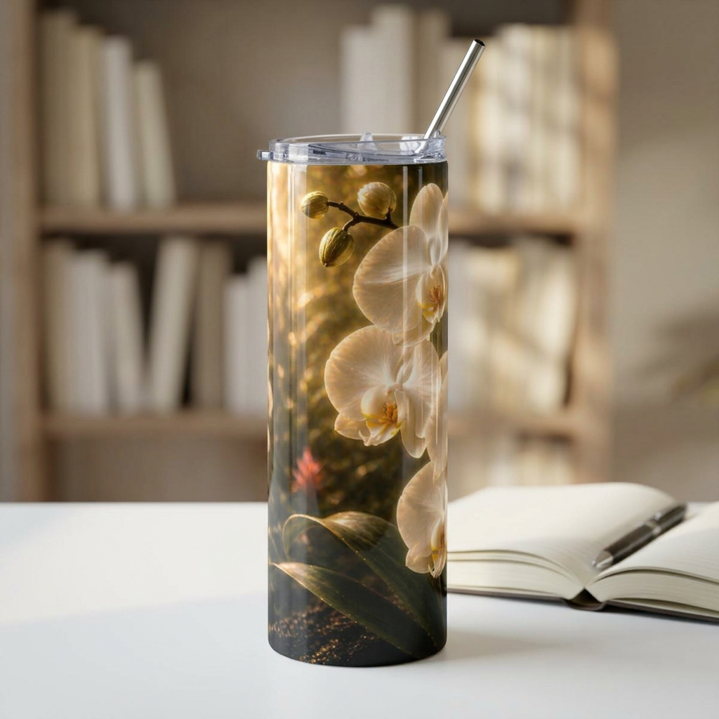 Copy of 20oz Floral Stainless Steel Tumbler — Fiesta Orchid Travel Cup