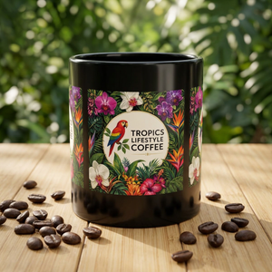 Tropical Coffee Mug, 11 oz — Ceramic Tropics Lifestyle Coffee Colorful Logo