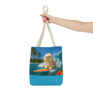 Puppy Ariel the Dog Surfer Tote Bag - 3 Sizes
