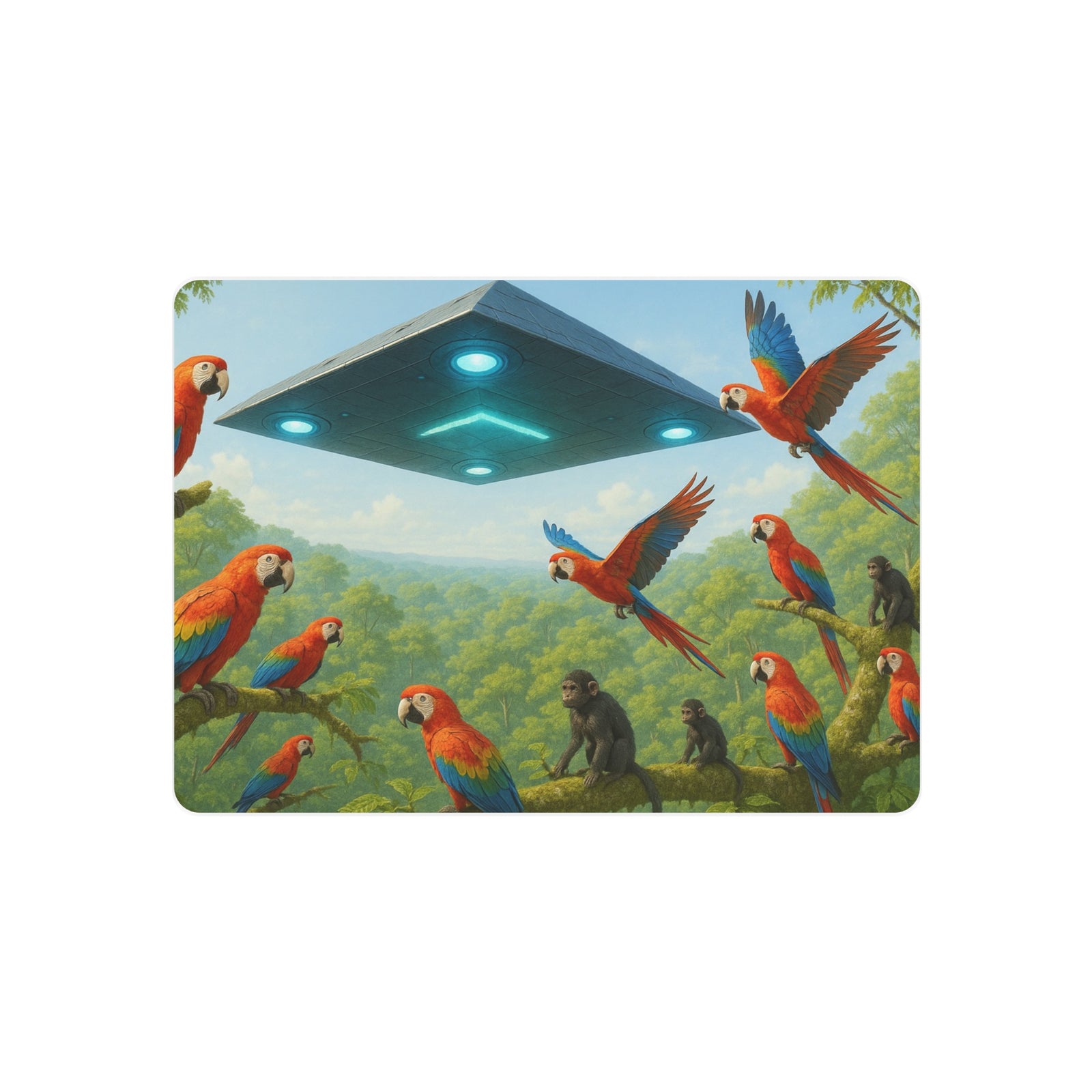 Metal Art Sign/Wall Art — UFO & Parrots