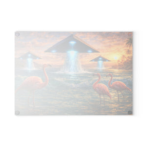 Glass Coffee Station Tray, 2 Sizes – UFOs & Flamingos
