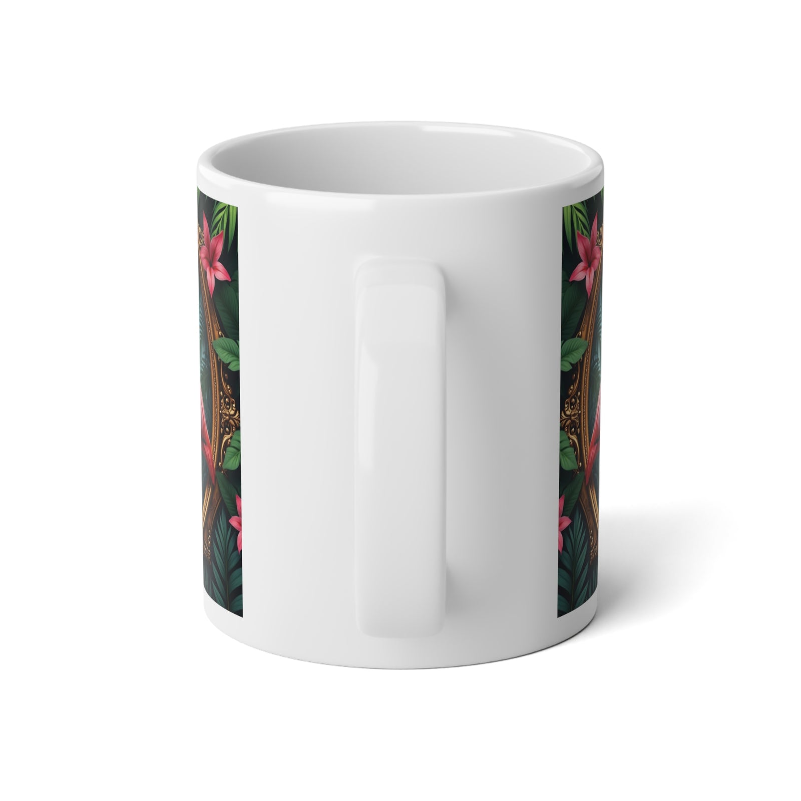Jumbo Mug, 20oz, Framed Flamingos | Tropical Coffee Cup