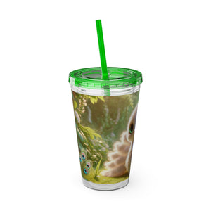 Tropical Tumbler with Straw | 16 oz: Baby White Peacock