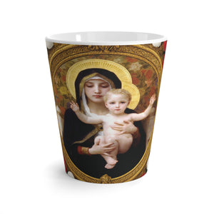 Religious Latte White Mug - Virgin of the Lilies
