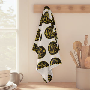 Microfiber Coffee/Tea Towel — Brand Round Logo, Black