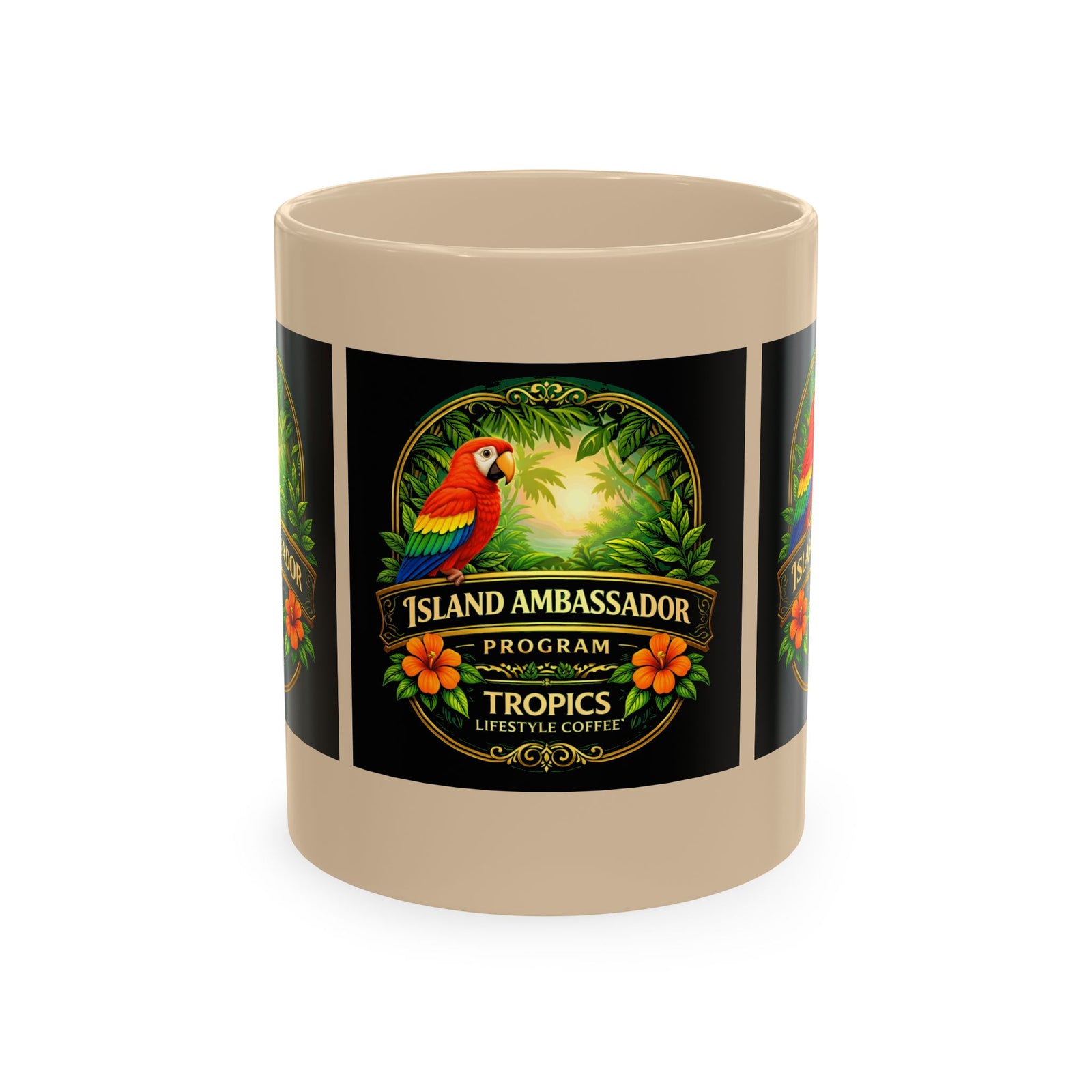 Tropical Parrot Coffee Mug — "Island Ambassador" Ceramic Cup