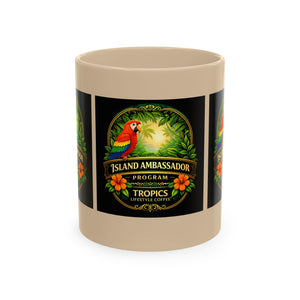 Tropical Parrot Coffee Mug — "Island Ambassador" Ceramic Cup