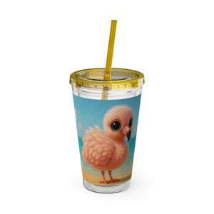Tropical Tumbler with Straw | 16 oz: Baby Flamingo