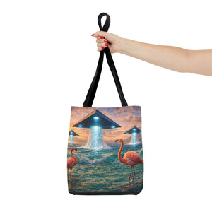 UFO and Flamingos Tote Bag - 3 Sizes