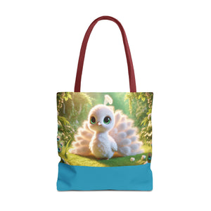 Baby White Peacock Trio Tote Bag - 3 Sizes
