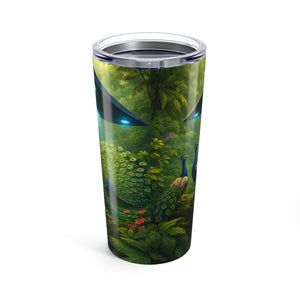 20oz Stainless Steel Tumbler — Peacocks and UFO - Tropics Lifestyle Coffee