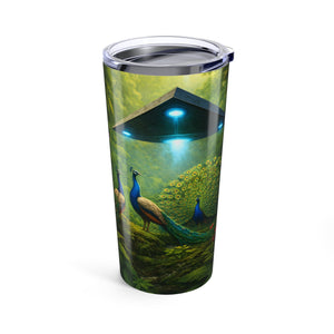 20oz Stainless Steel Tumbler — Peacocks and UFO - Tropics Lifestyle Coffee