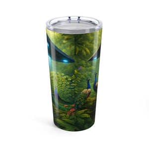 20oz Stainless Steel Tumbler — Peacocks and UFO - Tropics Lifestyle Coffee