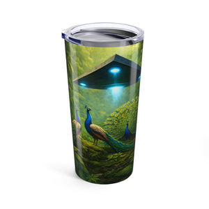 20oz Stainless Steel Tumbler — Peacocks and UFO - Tropics Lifestyle Coffee