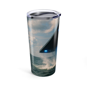 20oz Tropical Glossy Tumbler - UFO and Dolphin - Tropics Lifestyle Coffee