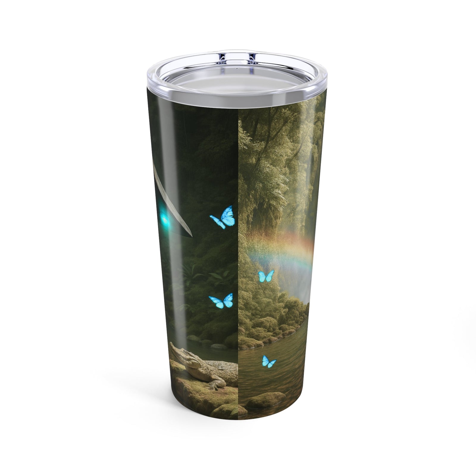 20oz Tropical Glossy Tumbler - UFO and Waterfall - Tropics Lifestyle Coffee