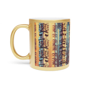 Tropical Metallic Mug, Gold or Silver: Techno Totems